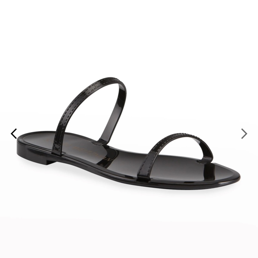 Stuart Weitzman Sawyer Black Jelly Slide Sandals 6 - Picture 4 of 8